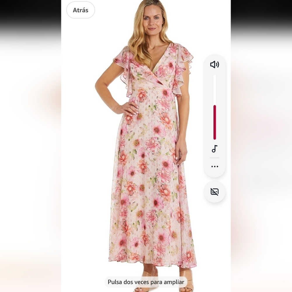 NIGHTWAY Women's Peach Blossom Maxi Dress Size 14